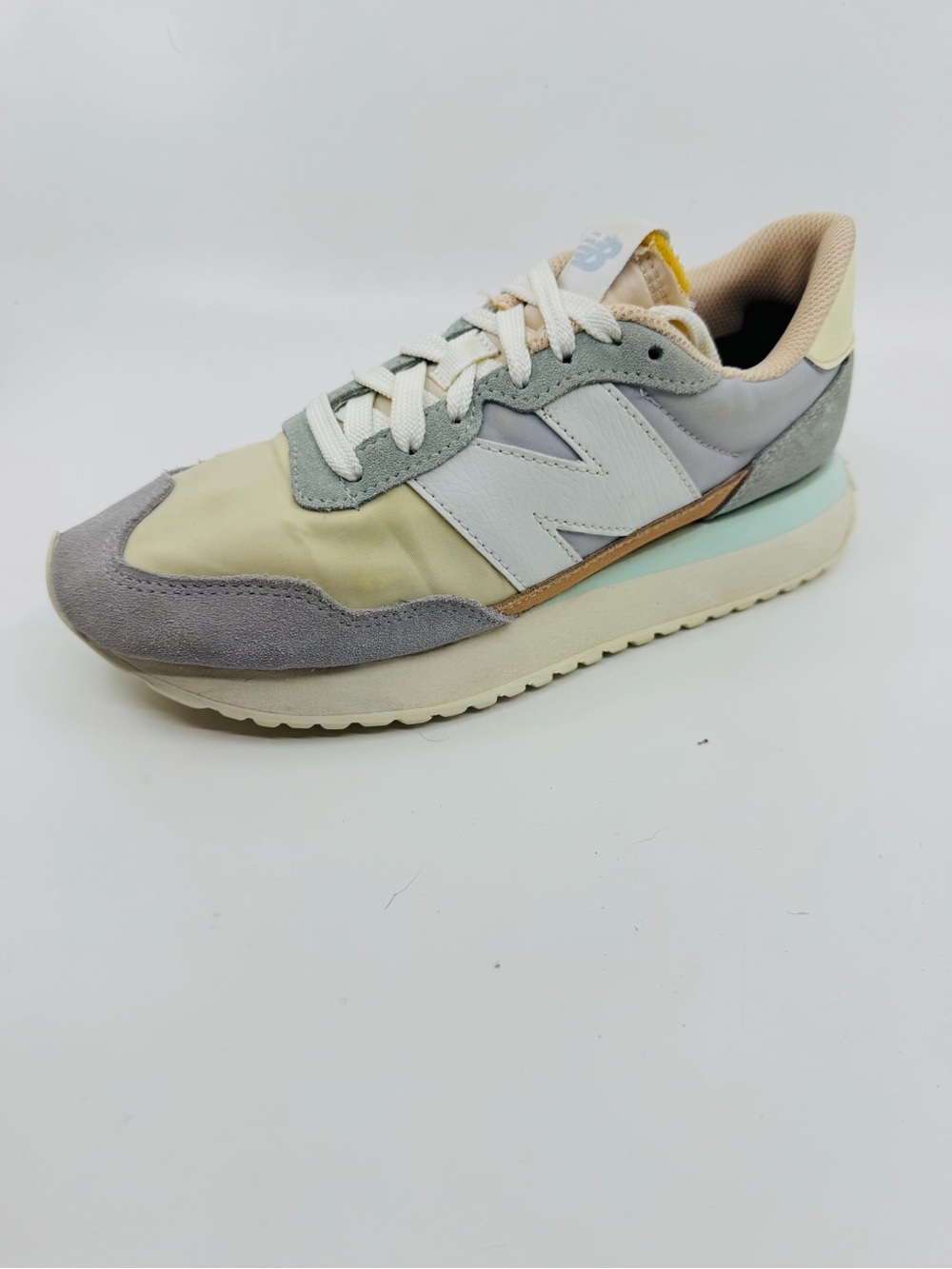 New Balance 237 Womens Pastel Grey Yellow Peach Sneakers WS237PC Size 8 - Picture 5 of 9